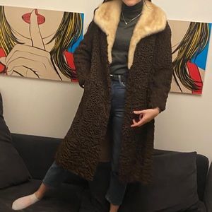 Persian lamb with mink collar vintage coat